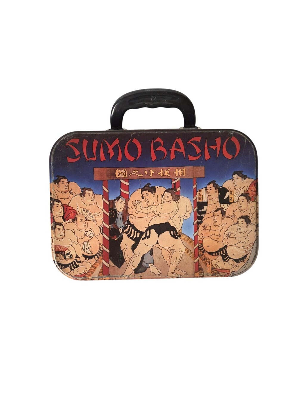 Vintage 1998 SUMO BASHO Wrestlers Tin Metal LUNCHBOX